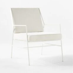 Pavilion Ivory Metal Outdoor Lounge Chair With Ivory Cushion Model 6471 -Home Furnishings Store PvlnIvLngChrWIvChM64713QSSS22