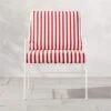 Pavilion Ivory Metal Outdoor Patio Lounge Chair With Striped Cushion Model 6471 -Home Furnishings Store PvlnIvLngChrWSdChM6471SHS22
