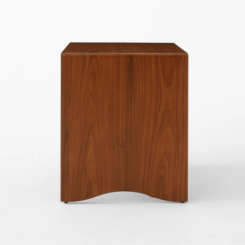 Ralston 2-Drawer Black Leather And Walnut Wood Nightstand 8 Ralston 2-Drawer Black Leather And Walnut Wood Nightstand - Image 6