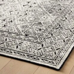 Raumont Handknotted Black Detailed Area Rug 5'x8' 12 Raumont Handknotted Black Detailed Area Rug 5'x8' -Home Furnishings Store RaumontHndknttdBlackRug5X8ROS20