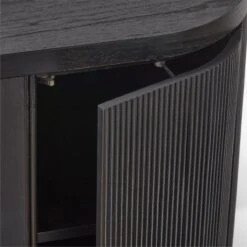 Reid Oval Black Wood Storage Desk -Home Furnishings Store ReidEbonizedDeskAVSSS23