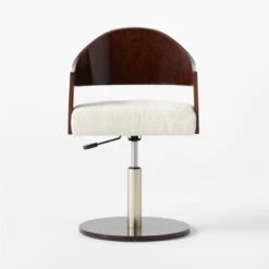 Renato Chenille And Burl Wood Office Chair -Home Furnishings Store RenatoBrlWdOfficeChairSOSSF22