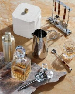 4-Piece Bamboo Bar Tool Set With Stand 9 4-Piece Bamboo Bar Tool Set With Stand -Home Furnishings Store ReneLacqueredLinenWhiteIceAG19 1