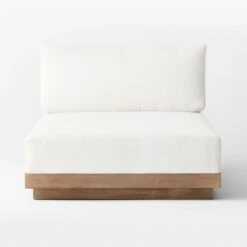 Riposo Teak Wood Outdoor Chaise With Boucle Sunbrella ® Cushions -Home Furnishings Store RiposoTeakChaiseSOSSS22