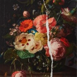 'Ripped Flowers I' Framed Acrylic Painting By George Glass 16''x20'' -Home Furnishings Store RippedFlowersI16X20AVSHF23