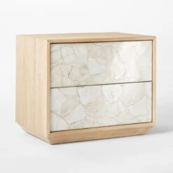Rocca 2-Drawer Agate And White Oak Wood Nightstand -Home Furnishings Store RoccaStnDrwrNightstand3QSSF22