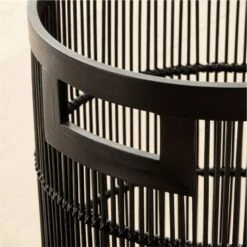 Ronan Black Bamboo Storage Basket Small -Home Furnishings Store RonanBlkBasketWHndlsSmAV2SHF22