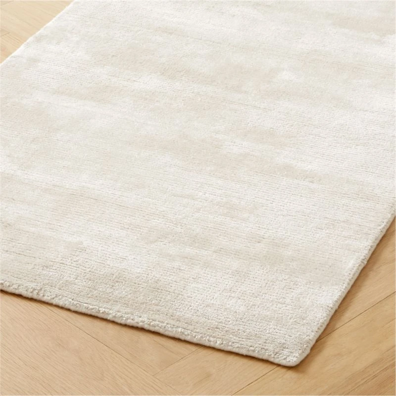 Rumiere Handloomed Ivory Viscose Runner Rug 2.5'x8' 5 Rumiere Handloomed Ivory Viscose Runner Rug 2.5'x8' - Image 3