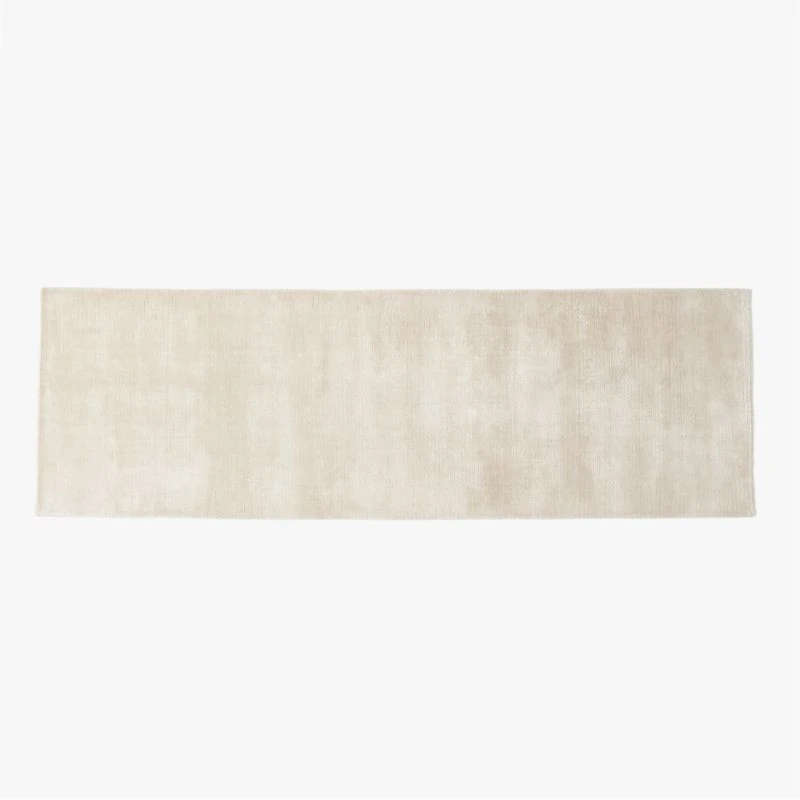 Rumiere Handloomed Ivory Viscose Runner Rug 2.5'x8' 3 Rumiere Handloomed Ivory Viscose Runner Rug 2.5'x8'