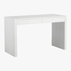 Runway 2-Drawer White Lacquered Wood Desk 13 Runway 2-Drawer White Lacquered Wood Desk -Home Furnishings Store RunwayDesk3QF15