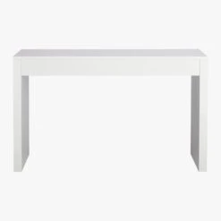 Runway 2-Drawer White Lacquered Wood Desk 12 Runway 2-Drawer White Lacquered Wood Desk -Home Furnishings Store RunwayDeskBackF15