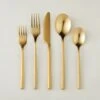 20-Piece Rush Brushed Gold Flatware Set -Home Furnishings Store Rush20pcFltwrSSHF18