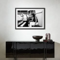 'Aretha At The Piano' Photographic Print In Black Frame 21.5"x17.5" -Home Furnishings Store SEArethaPianoBk33x39p5F22 3D