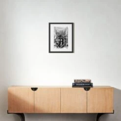 'Jimi Hendrix, 1969' Photographic Print In Black Frame 21.5"x17.5" -Home Furnishings Store SEJHendrix69Bk17p5X21p5S22 3D