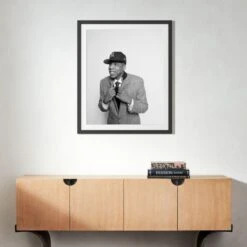 'Jay Z At MILK Studios' Photographic Print In Black Frame 17.5"x21.5" -Home Furnishings Store SEJayZMILKStdBlk39p5x28p5S22 3D