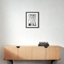 'Palm Trees Road' Photographic Print In Black Frame 17.5"x21.5" -Home Furnishings Store SEPalmTreesRdBlk17p5x21p5S22 3D