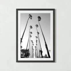 'Palm Trees Road' Photographic Print In Black Frame 17.5"x21.5" -Home Furnishings Store SEPalmTreesRdBlk39p5x28p5SS22 3D
