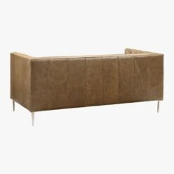 Savile Leather Tufted Apartment Sofa -Home Furnishings Store SavileAptSofaLthrSaddle3QBF19