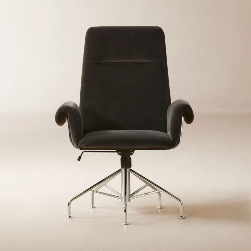 Saviti Black Velvet Office Chair 3 Saviti Black Velvet Office Chair