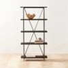 Scala Black Wood Bookshelf With Metal Frame -Home Furnishings Store ScalaBkWdOpenBookcaseAVSHS22