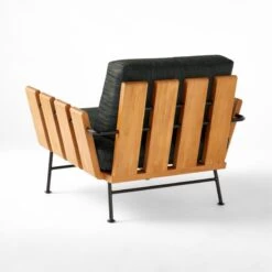 Seahaven Teak Outdoor Lounge Chair With Coal Perennials® Cushions -Home Furnishings Store SeahavenCoalLoungeChair3QBSSS22