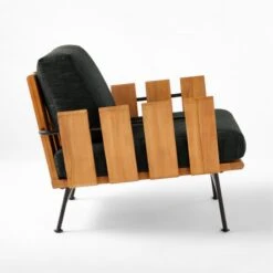 Seahaven Teak Outdoor Lounge Chair With Coal Perennials® Cushions -Home Furnishings Store SeahavenCoalLoungeChairSDSSS22