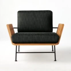 Seahaven Teak Outdoor Lounge Chair With Coal Perennials® Cushions -Home Furnishings Store SeahavenCoalLoungeChairSOSSS22