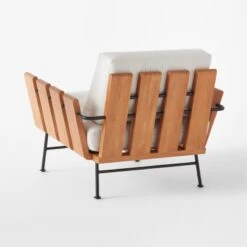 Seahaven Teak Outdoor Lounge Chair With Sand Perennials® Cushions -Home Furnishings Store SeahavenSandLoungeChair3QBSSS22