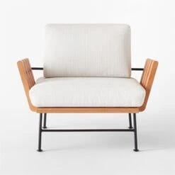 Seahaven Teak Outdoor Lounge Chair With Sand Perennials® Cushions -Home Furnishings Store SeahavenSandLoungeChairSOSSS22