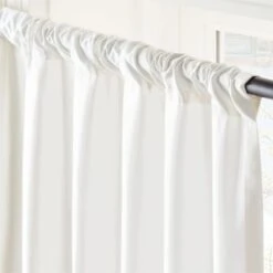 Seda Bright White Dupioni Silk Window Curtain Panel 48''x84'' 9 Seda Bright White Dupioni Silk Window Curtain Panel 48''x84'' -Home Furnishings Store SedaBrtWhtSilkDp96PnlAVSHS23