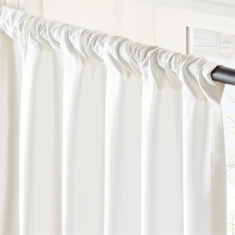 Seda Bright White Dupioni Silk Window Curtain Panel 48''x84'' 5 Seda Bright White Dupioni Silk Window Curtain Panel 48''x84'' - Image 3