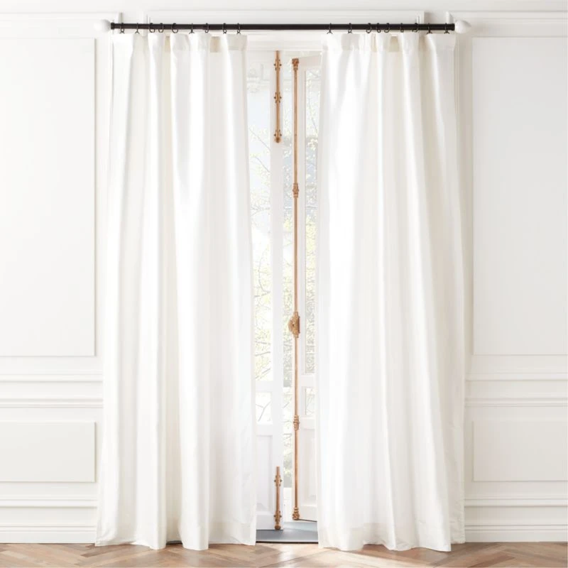 Seda Bright White Dupioni Silk Window Curtain Panel 48''x84'' 3 Seda Bright White Dupioni Silk Window Curtain Panel 48''x84''