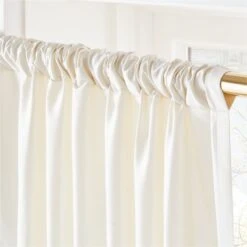 Seda Warm White Dupioni Silk Window Curtain Panel 48"x84" -Home Furnishings Store SedaSilkDpnIvoryPnl96inAV2SHF21