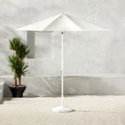 Shadow Round White Umbrella With Base