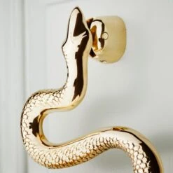 Polished Brass Snake Door Knocker -Home Furnishings Store SnakeBrassDoorKnockerAVSHS23