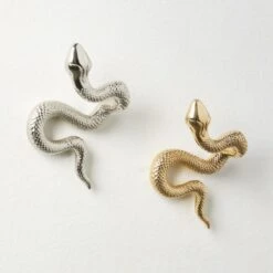 Unlacquered Brass Snake Wall Hook -Home Furnishings Store SnakeHookGroupFHS23