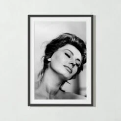 'Sophia Loren Relaxes, 1961' Photographic Print In Black Frame 17.75"x21.75" -Home Furnishings Store SophiaLorenBk27p75x38p75SSF23 3D