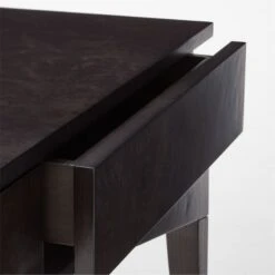 Spillo 2-Drawer Black Burl Wood Desk -Home Furnishings Store SpilloBurlWoodDeskAVSSF22