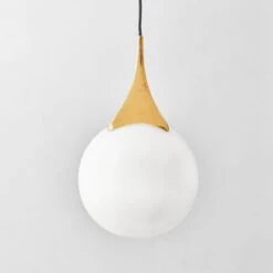 Spina 12" Glass Pendant Light -Home Furnishings Store SpinaBrassPendant12inROF21