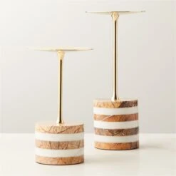 Stacked Marble And Brass Pillar Candle Holder Small 15 Stacked Marble And Brass Pillar Candle Holder Small -Home Furnishings Store StackedMarbleStandsS2SHF22