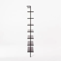 Stairway Wide Black Metal Wall Mount Bookshelf 96'' 12 Stairway Wide Black Metal Wall Mount Bookshelf 96'' -Home Furnishings Store Stairway96inWdShelvesBlkSDSSF21