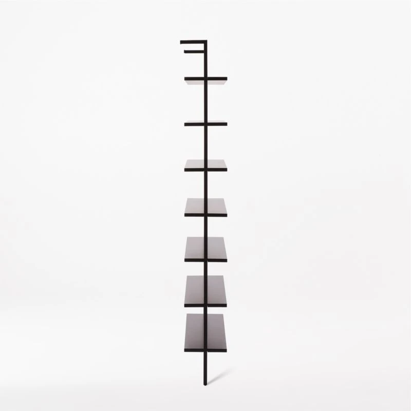 Stairway Wide Black Metal Wall Mount Bookshelf 96'' 7 Stairway Wide Black Metal Wall Mount Bookshelf 96'' - Image 5
