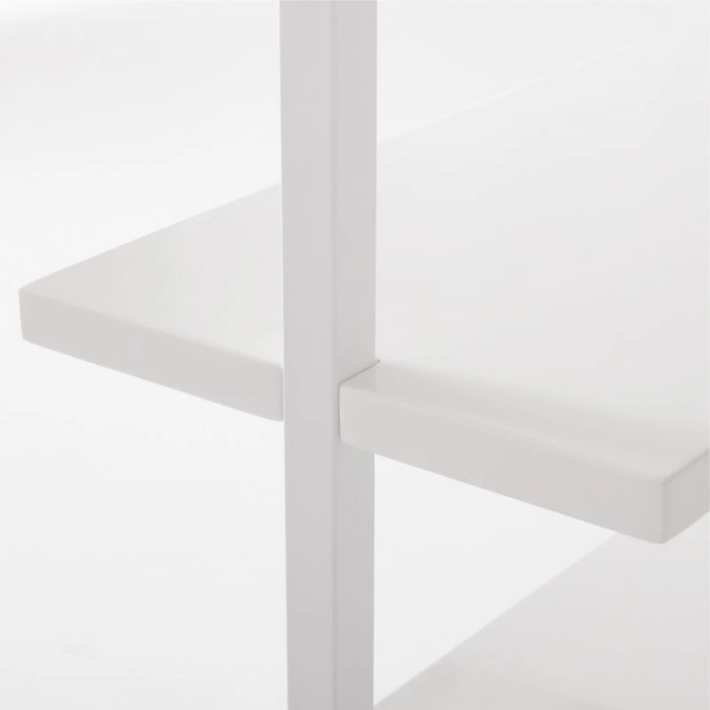 Stairway Wide White Metal Wall Mount Bookshelf 96'' 8 Stairway Wide White Metal Wall Mount Bookshelf 96'' - Image 6