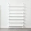 Stairway Wide White Metal Wall Mount Bookshelf 96'' -Home Furnishings Store Stairway96inWdShelvesWhtSHF21
