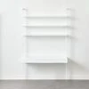 Stairway 2-Drawer White Wall Mount Desk With Shelves 96'' -Home Furnishings Store Stairway96inWideDeskWhtSHF21