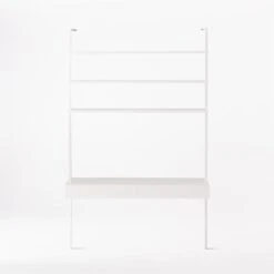 Stairway 2-Drawer White Wall Mount Desk With Shelves 96'' -Home Furnishings Store Stairway96inWideDeskWhtSOSSF21