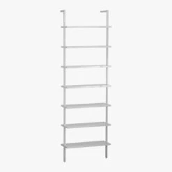 Stairway White Wall-Mounted Bookcase - 96" Height -Home Furnishings Store StairwayBookcaseWhite3QS12