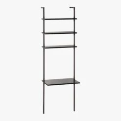 Stairway Black Wall Mount Desk With Shelves 96'' -Home Furnishings Store StairwayDeskBlackTall3QFS18