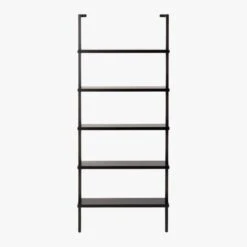 Stairway Black Wall-Mounted Bookcase - 72.5" Height -Home Furnishings Store StairwayShortBookshelfBlkS18