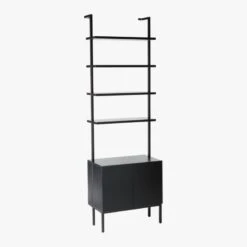Stairway Black Cabinet - 96" Height -Home Furnishings Store StairwayTallBlkCabinet3QS19